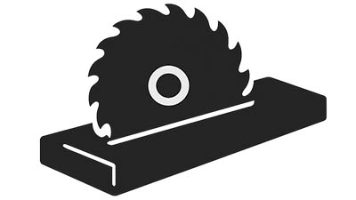 Fertigung und Holzverarbeitung bei der Tischlerei Siebert in Melle Symbol für Fertigung – Kreissäge als Zeichen für präzise Holzverarbeitung und Handwerkskunst